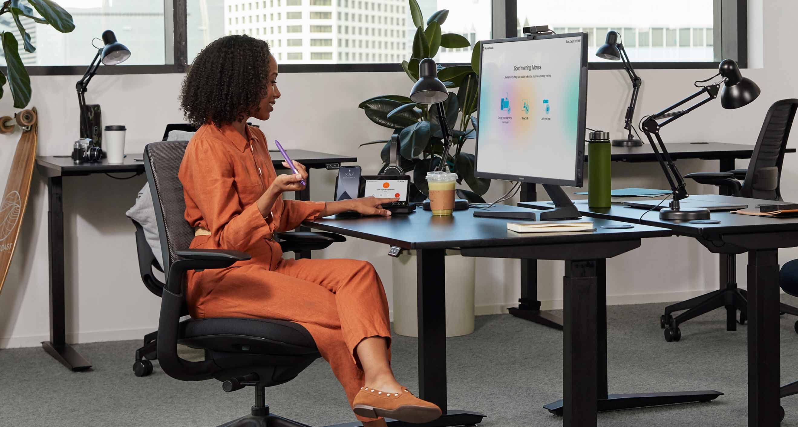 A financial expert uses Webex to connect with clients securely
